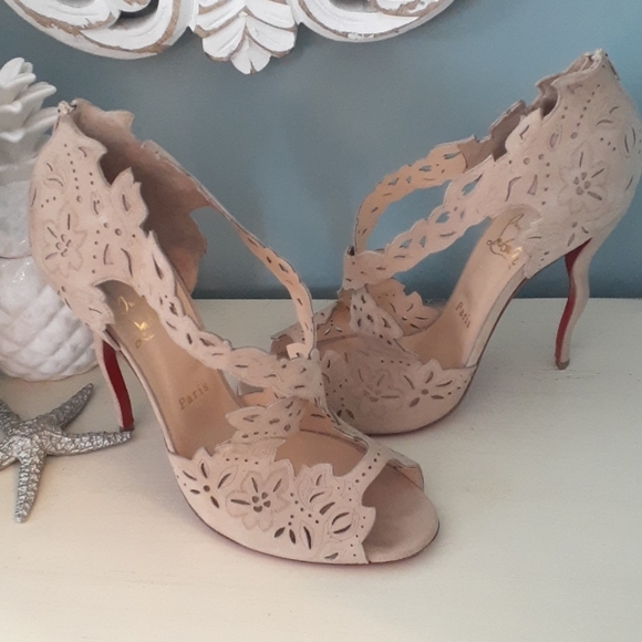 Christian Louboutin Shoes - # Christian Louboutin Decoupadiva nude suede Stilettos